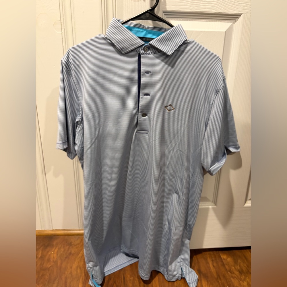 Men's Striped Polo Shirt - Blue